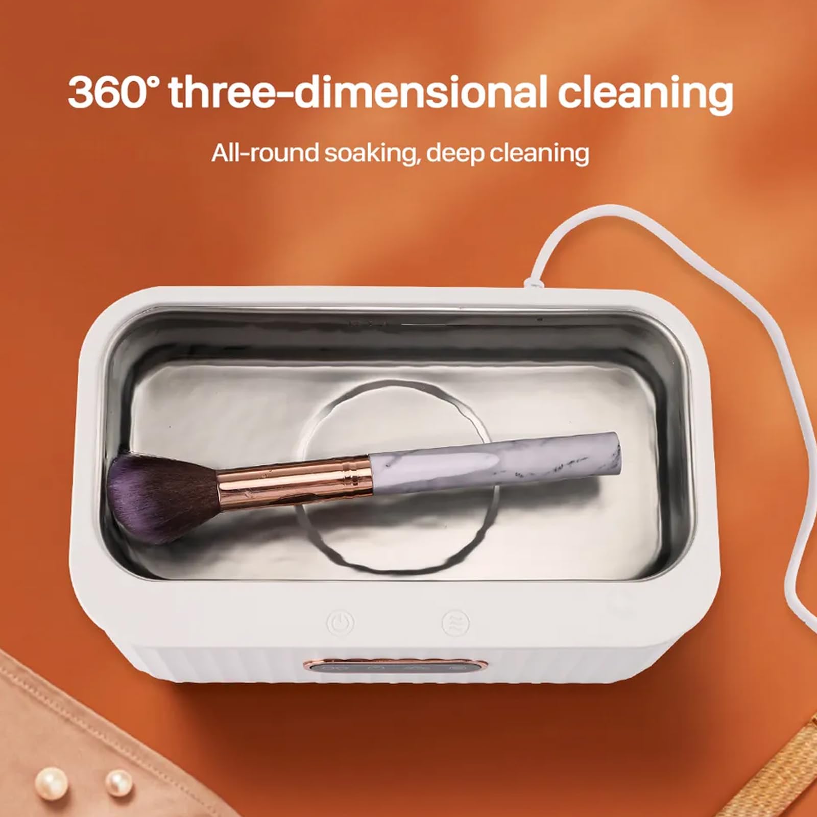 Ultrasonic Jewelry & Glasses Cleaner, pojemność 400 ml, 45 kHz niski poziom hałasu, czyszczenie 360 stopni, 4 tryby automatycznego timera, do srebrnych, pierścionków, sprzedawców detalicznych, złota
