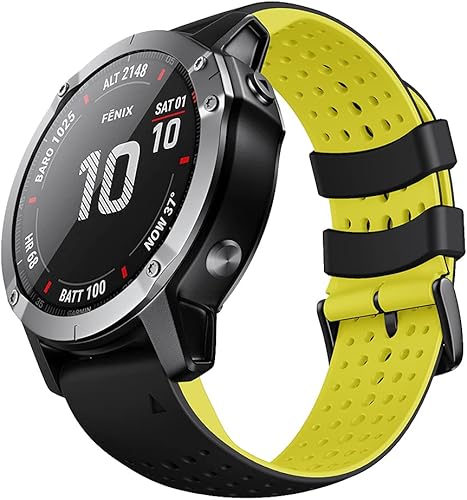 ANCOOL Correa de reloj Fenix 5X/Fenix 6X Pro Watch Band/Fenix 7X Correa de reloj de silicona de 1.024 in de repuesto para Fenix 6X/Fenix 5X