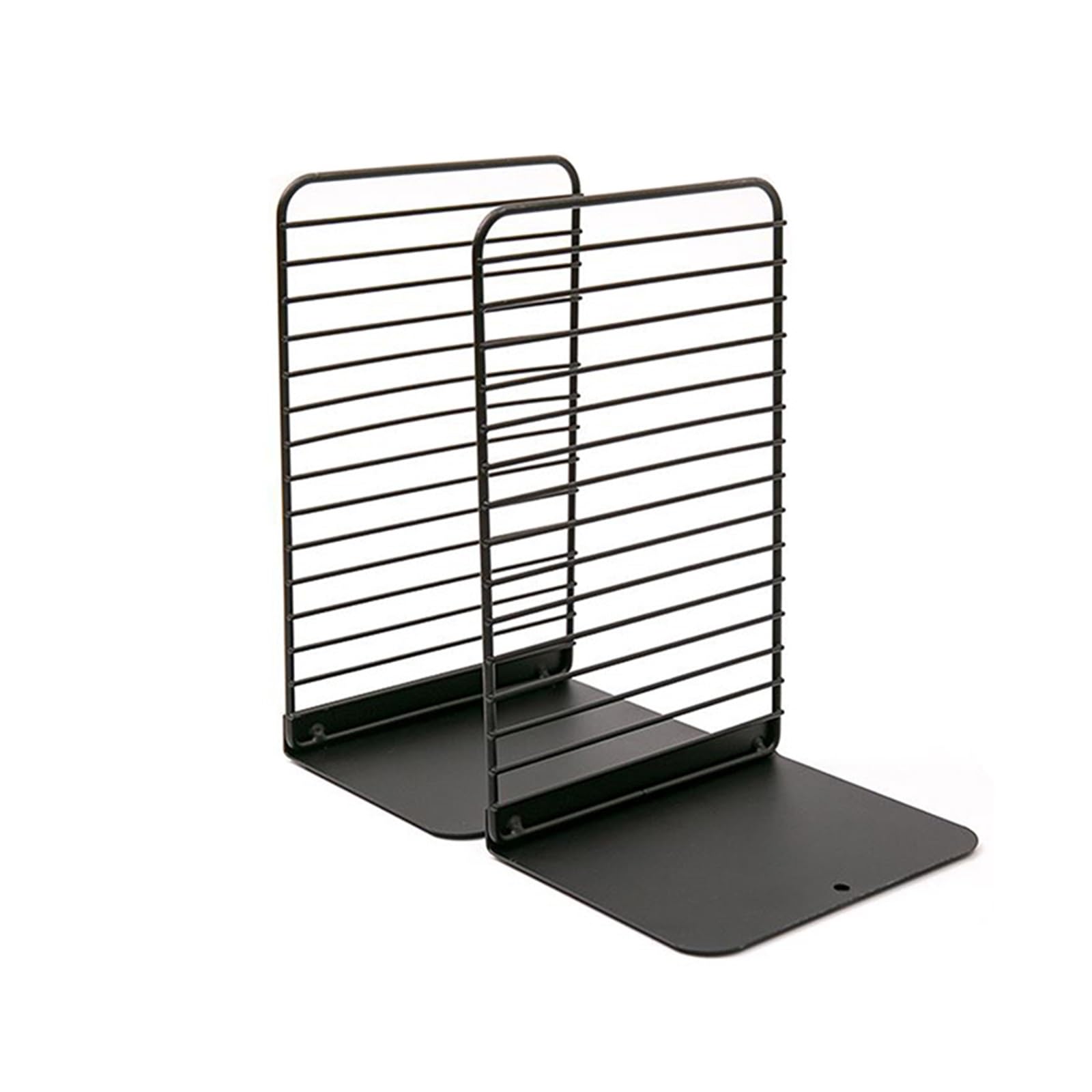 Desktop Bookends 1 Pair Simple Horizontal Striped Desk Stand Student Storage Bookshelf Book Display Shelving Unit For Home And Office for Book Storage(Black)