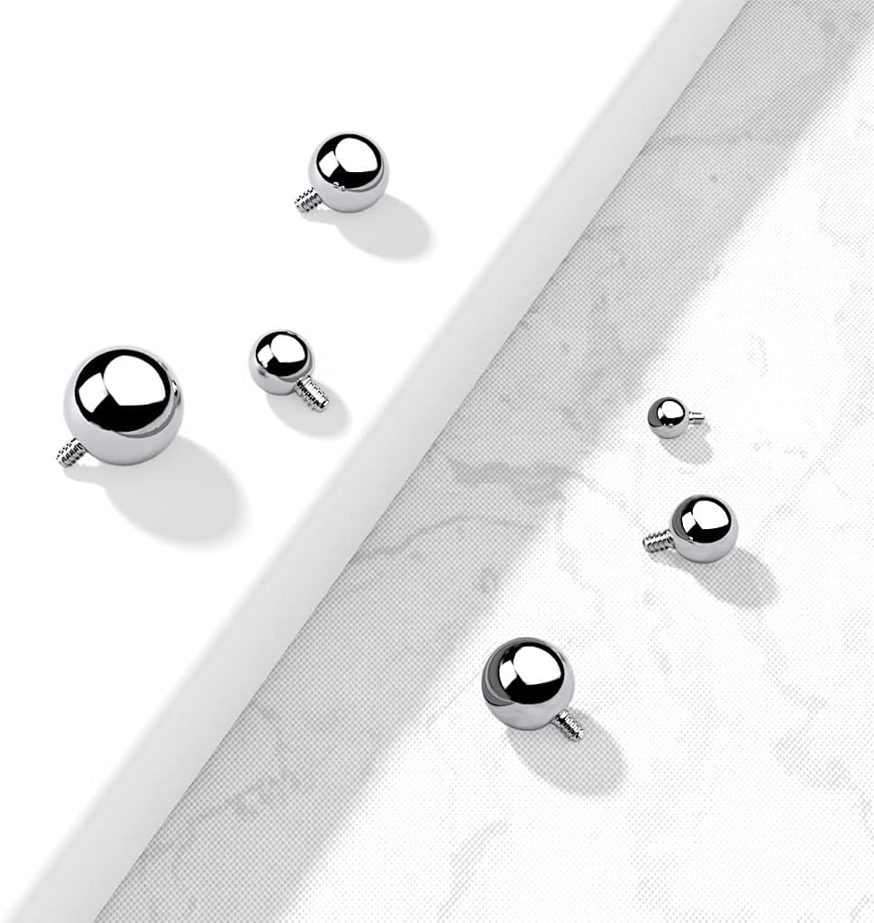 Pierced Owl Set of 10 14-16GA G23 Implant Grade Titanium Replacement Balls for Internally Threaded Jewelry