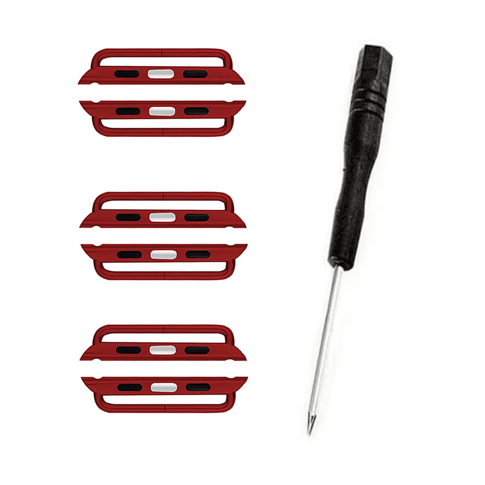 DIAO79NI3 Pack Watch Band Connector Kit Watch Strap with Replacement Tool Compatible with Watch Adapter 42mm 44mm (Red)