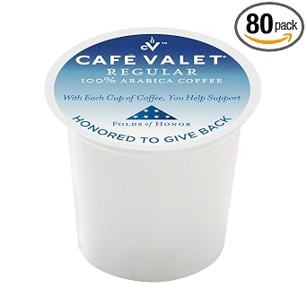 Cafe Valet Folds of Honor Dark Roast Coffee Pods, 80 Count