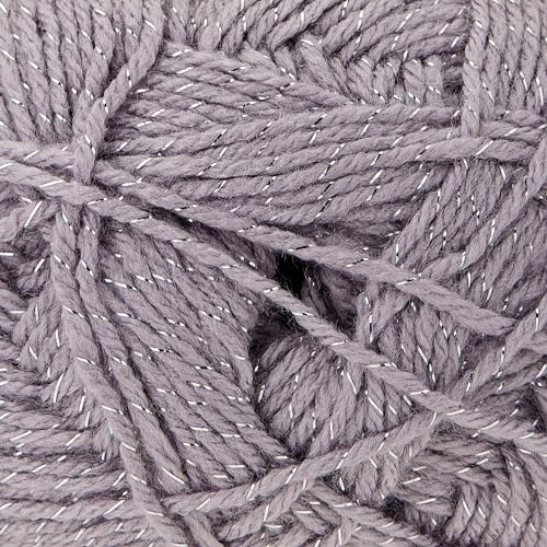 Image of RED HEART E707D.5002 Comfort Shimmers Yarn, Grey Silver