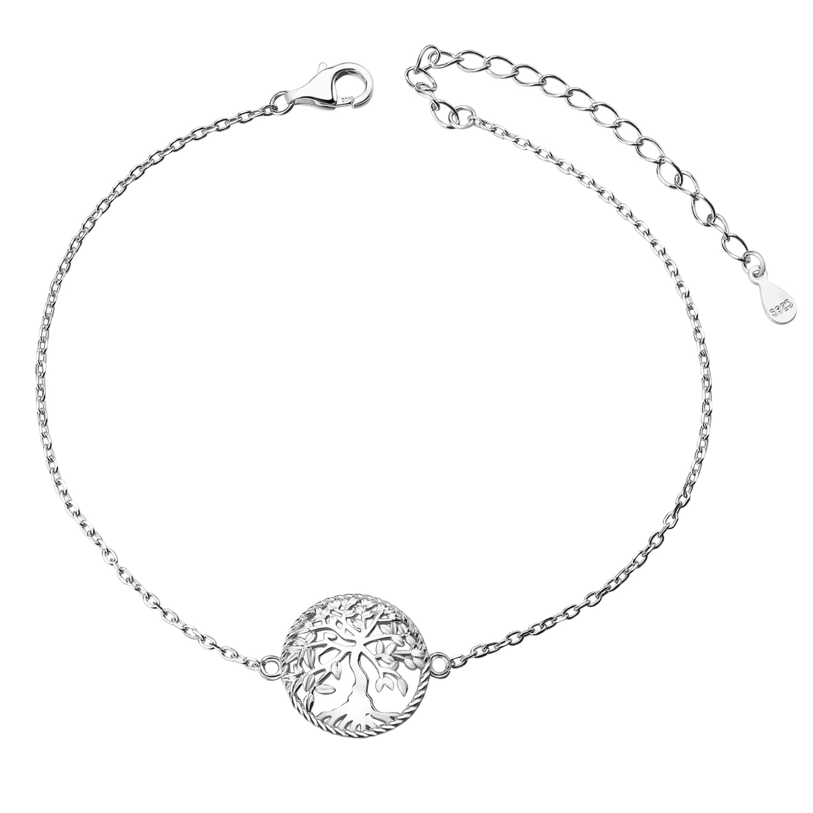 Tobillera de plata de ley 925 ajustable con estrella de mar para mujer 7