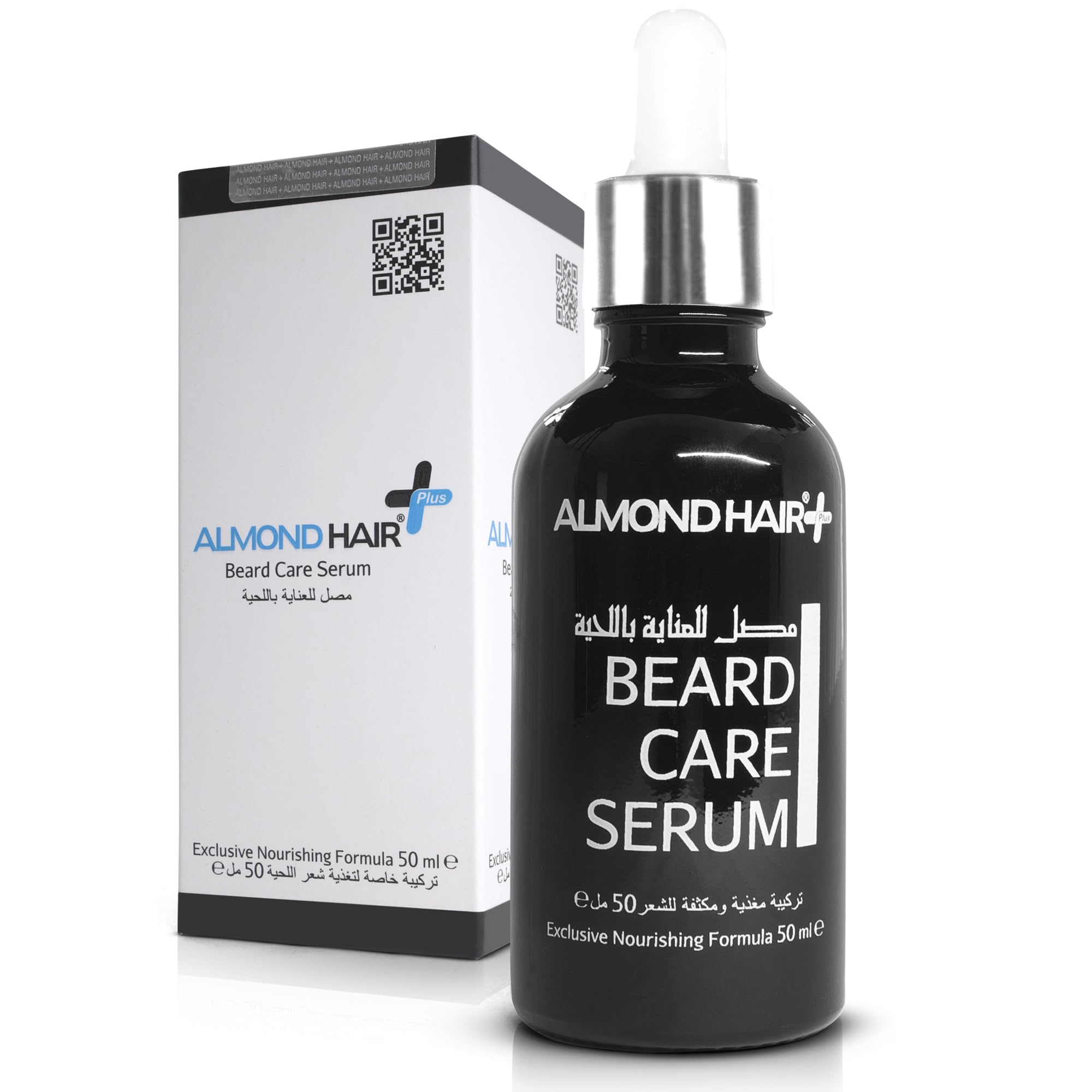 Almond Hair Beard Serum for Men – 50ml Professional Beard Growth Serum – Natural Beard Care Serum with Biotin for Hair Growth and Nourishment – Premium Beard Oil for Thicker, Fuller Beard (1 Pack)