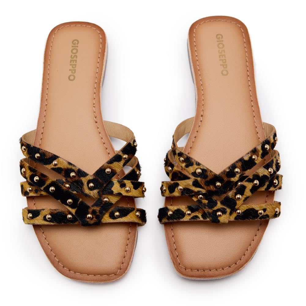 GIOSEPPO Leopard Leather Sandals Isabelle, leopard, 8.5 UK