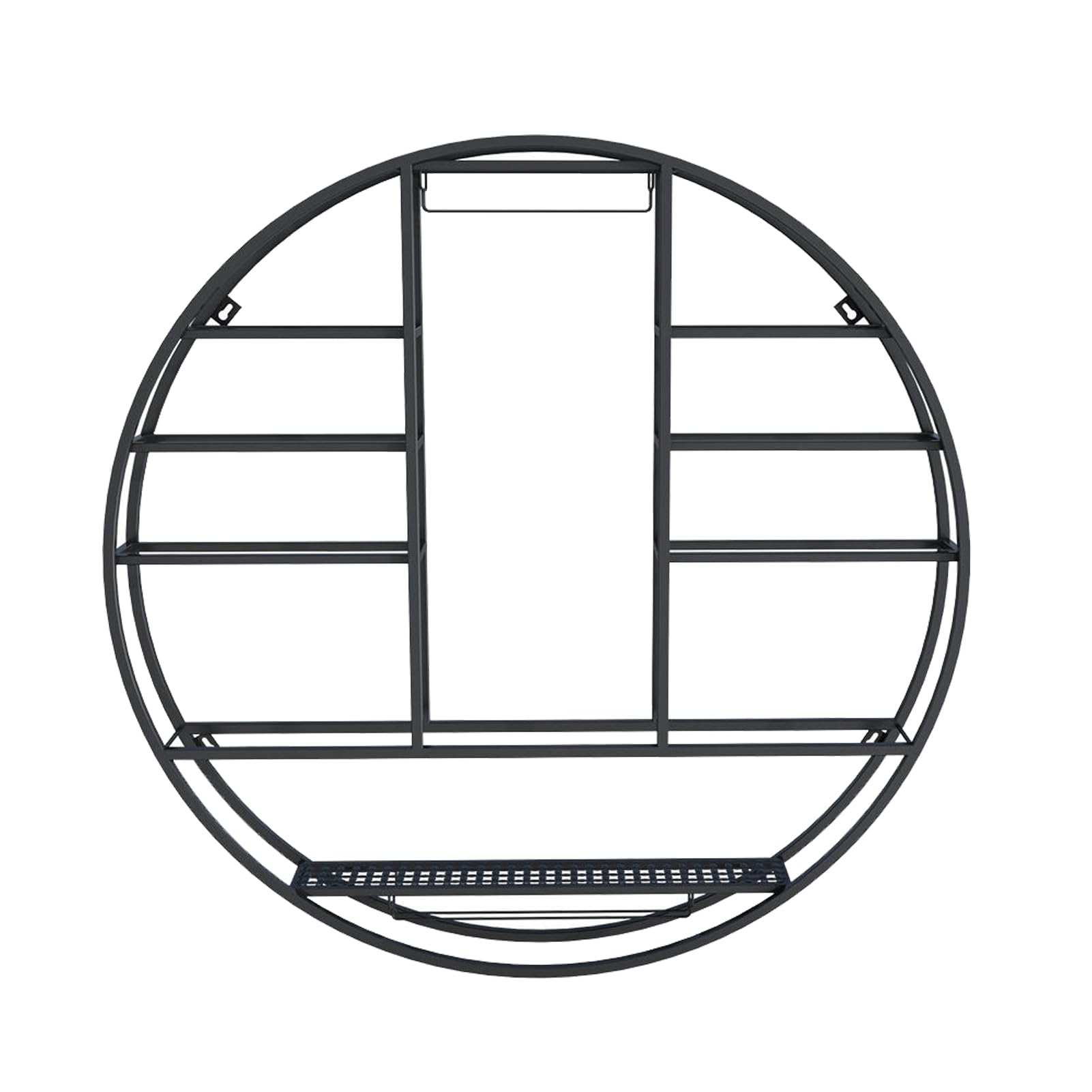 35 Zoll rundes Metall-Bierregal für Bars und Kneipen, Wandmontage, Flaschenhalter im Industrie-Stil, schwarzes Finish, perfekt für Bieraufbewahrung und Präsentation, platzsparendes Design