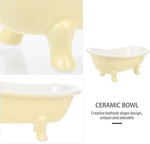 Miniatura 4 de Hemoton Taza de cerveza, taza de whisky, cuenco de postre de cerámica, plato de helado en forma de bañera, 6.8 fl oz, platos pequeños de