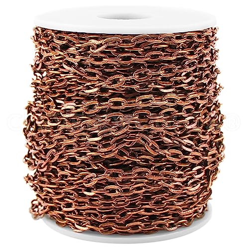 CleverDelights 5x7mm Cable Chain - Antique Copper Color - 30