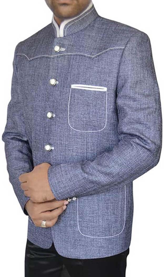 INMONARCH Mens Steel Blue 2 Pc Jodhpuri Suit for Reception JO268