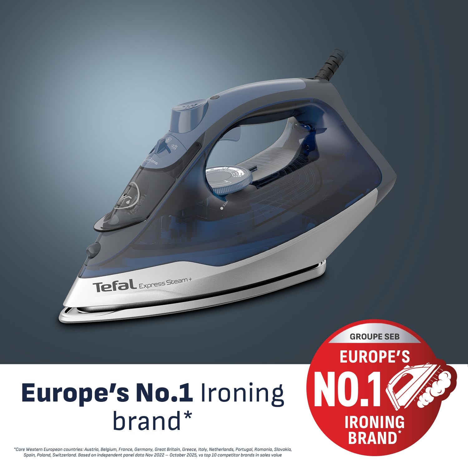 Tefal Plancha de Vapor, Vapor expreso, 2600 vatios, FV2882, 0,27 L