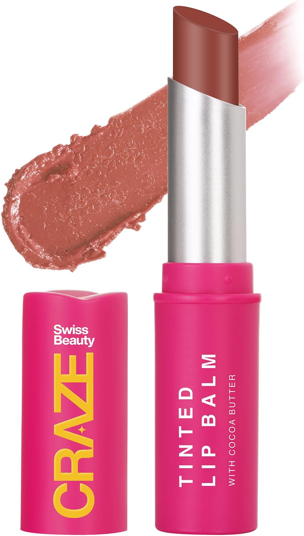 Craze Tinted Lightweight Lip Balm|Lip Protection And Lip Nourishment With Cocoa Butter|Shade- Marshmallow, 3.2G, Brown (SB-318-01)