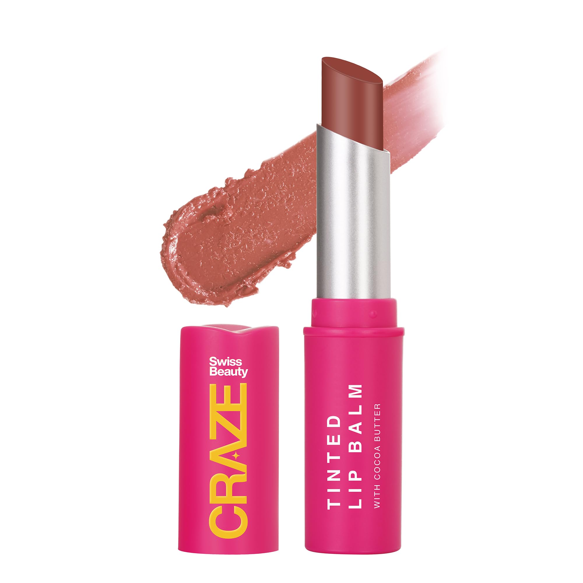 Craze Tinted Lightweight Lip Balm|Lip Protection And Lip Nourishment With Cocoa Butter|Shade- Marshmallow, 3.2G, Brown