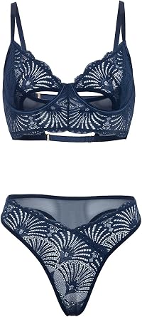 Oh la la Cheri Womens Roxie Sheer Lace Bra Set 40-12069