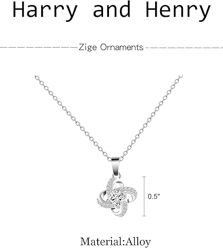 Miniatura 7 de Regalos de cumpleaños para mujer, collar de cumpleaños número 40, 50, 60, 70, 80, 90, collar de nudo de amor de circón, regalos para cumpleaños