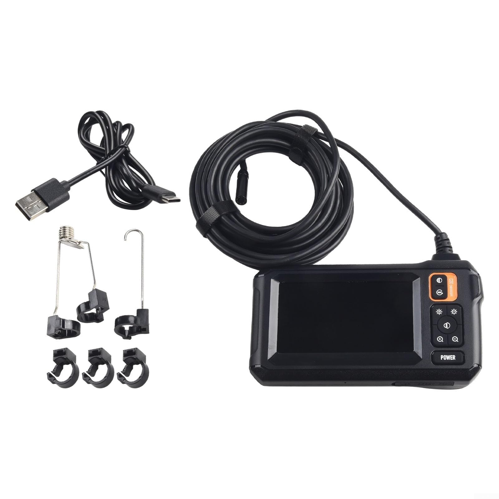 Cámara industrial 1080P 4.3 pulgadas HD pantalla endoscopio cámara endoscopio 8 mm sonda IP67 resistente al agua con LED Borescopio para la inspección del coche 5 m cable semirrígido HD cámara de