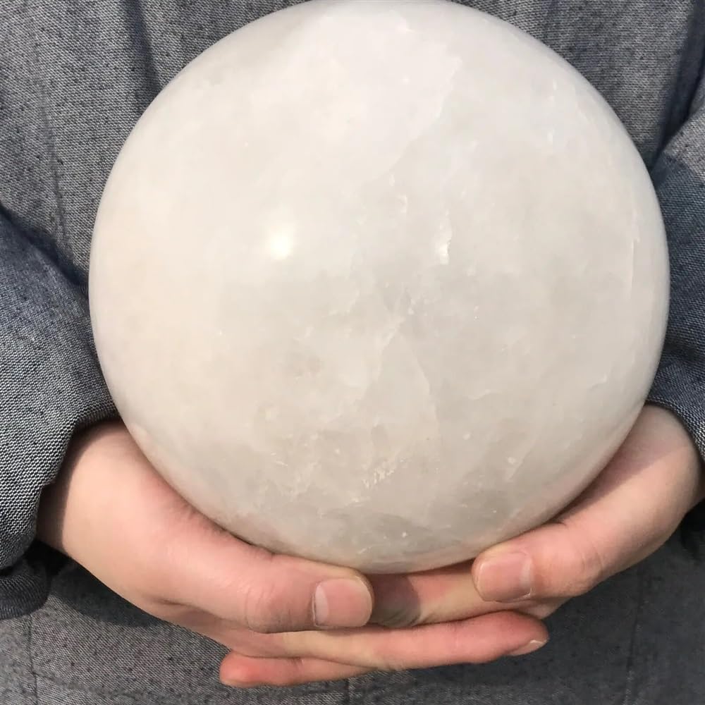 CYVXCPPGI Stone White Quartz Ball,Crystal Stone Carved Ball, Stone, Divination Ball(Size:1.5-1.8kg)