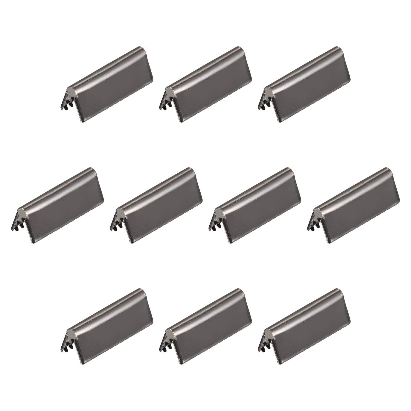 sourcing map 50Pcs Belt Buckle End Tips, 21mm/ 0.83-inch Ribbon Crimp Clasps for Leather, Webbing, DIY Craft Making, Metallic Black