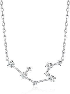 Philip Jones Aquarius Star Sign Zodiac Constellation Necklace with Zircondia® Crystals