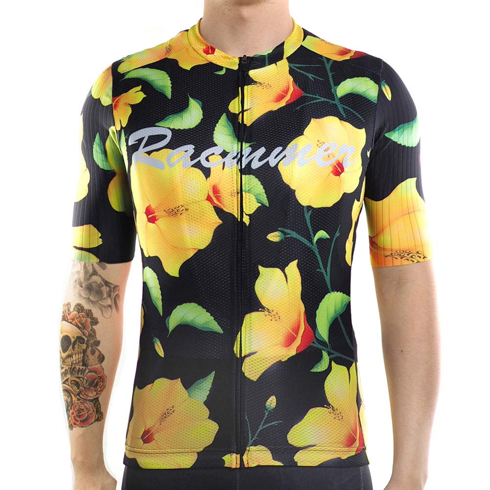 Racmmer Mens AERO Short Sleeve MTB Cycling Jersey PRO FIT Bike Shirt  Cycling Clothing