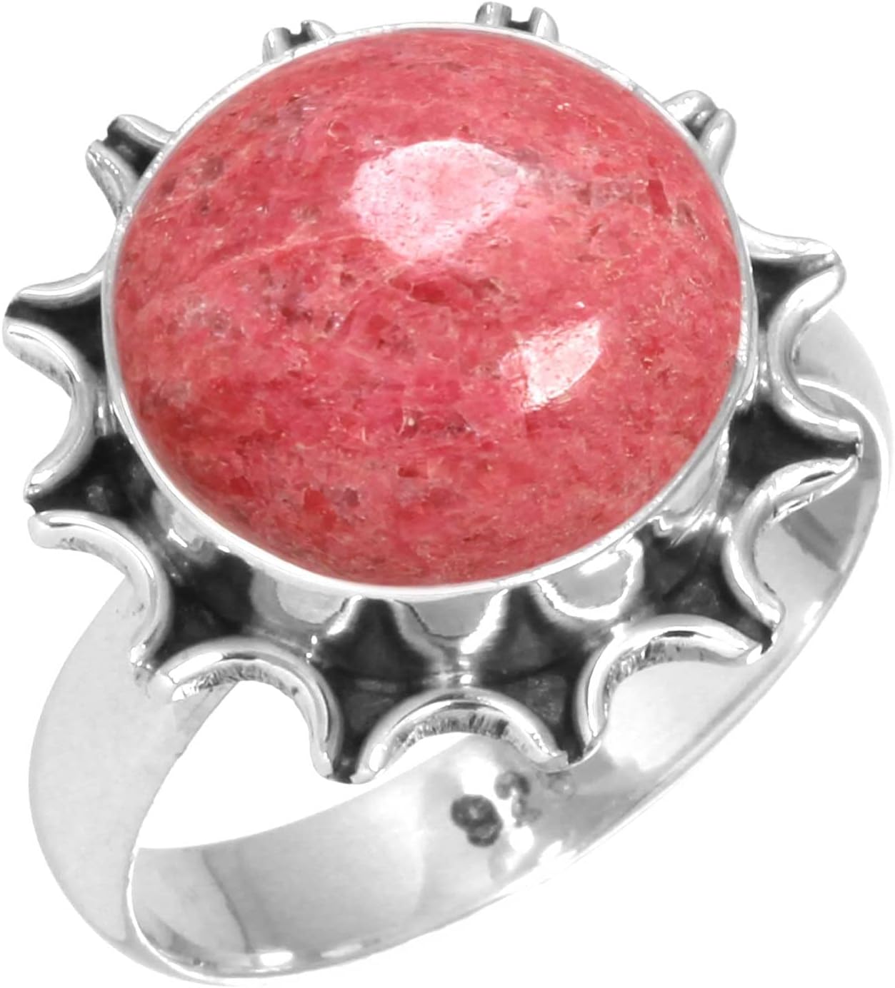 Genuine 925 Sterling Silver Handmade Jewelry Round Pearl, Labradorite, Onyx, Garnet Chunky Natural Gemstone Boho Ring For Women