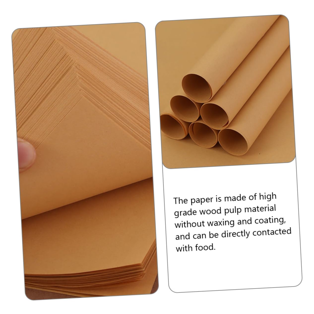 PRETYZOOM Papel para Envolver Alimentos Papel Encerado 70g 29x29 Cm Resistente para Envolver Sándwiches y Queso Uso Alimenticio Desechable 300 Hojas