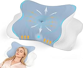 Dreamhigh 2 in 1 Orthopaedic Cervical Pillow, Effective Pain Relief, Ergonomic Cushion for Side, Back & Belly, Memory Foam Pillow, Neck Pillows, Size: 62 x 37 x 14/10 cm