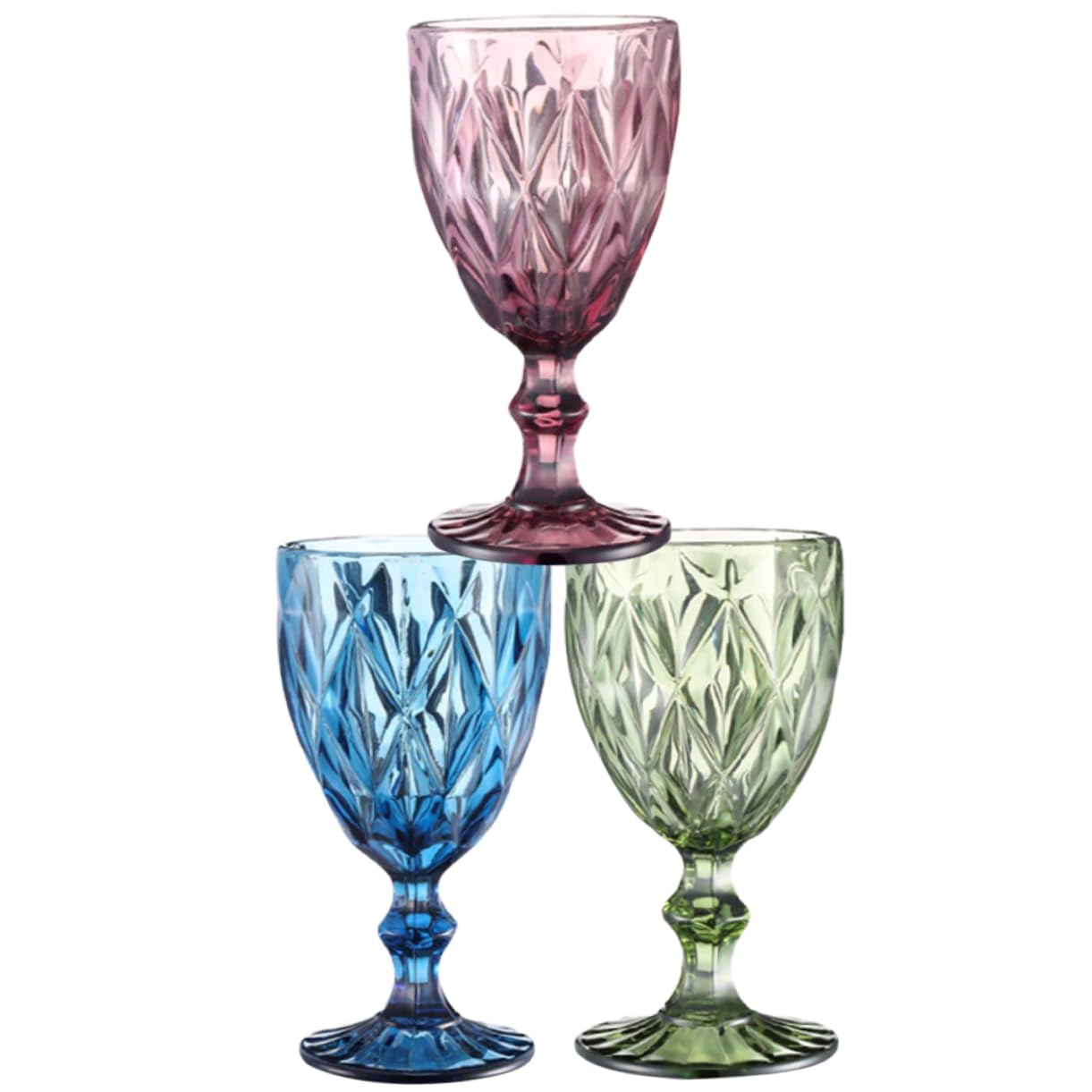 Set de 3 Copas de Cóctel de Cristal Transparente Estilo Retro, Diseño Único, Fácil de Limpiar y Almacenar para Bares en Casa y Hoteles