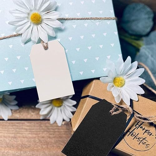 Miniatura 5 de G2PLUS 100 etiquetas de regalo de papel kraft, etiquetas rectangulares marrones de 2.8 pulgadas 1.6 pulgadas para proyectos, regalos de Navidad,