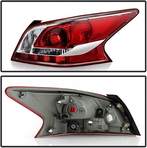 Miniatura 2 de ACANII - Para Nissan Altima 4 puertas Sedan 2013 2014 2015 [Estilo de fábrica OE] Luces traseras de repuesto para lámparas de freno