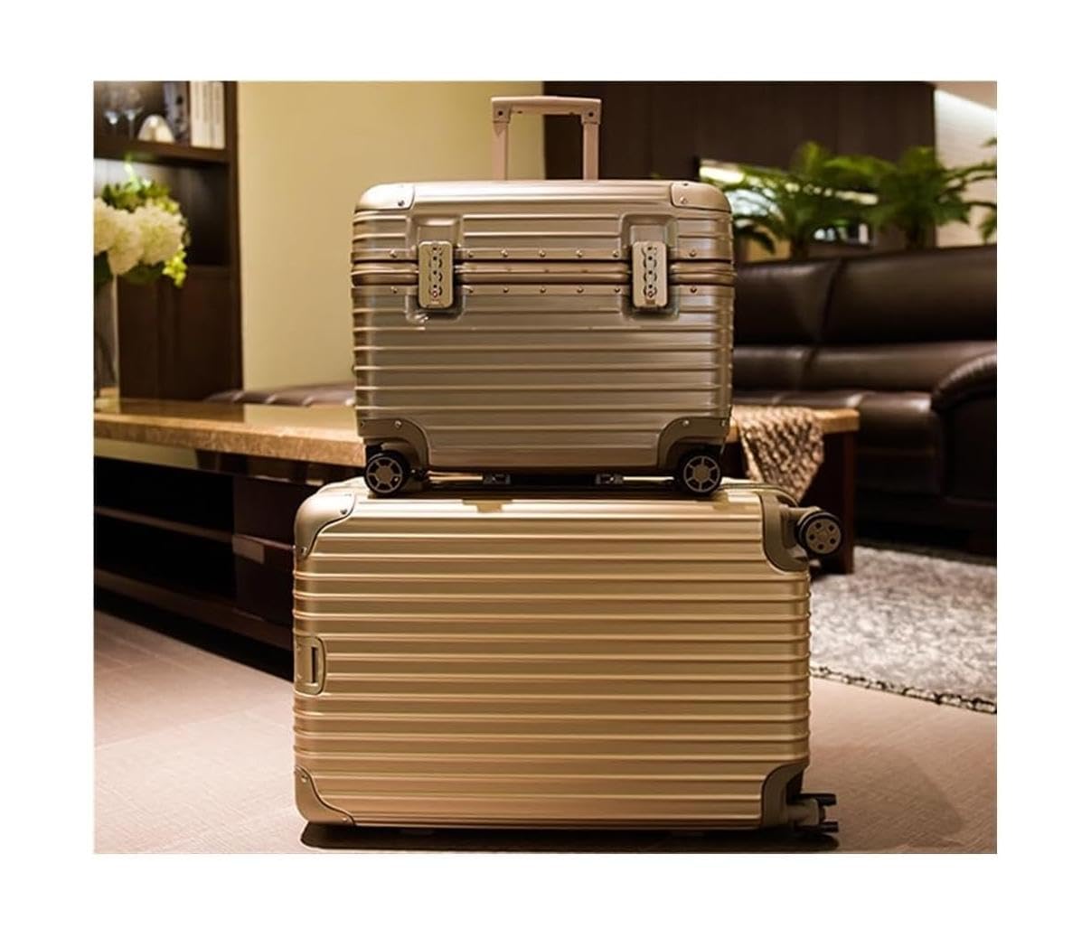 Maleta Maleta Horizontal, Equipaje PC + ABS, Maleta Dura Duradera, Maleta para cosméticos, Equipaje de Mano, Maletas con Cerradura combinada Bolsas de Viaje