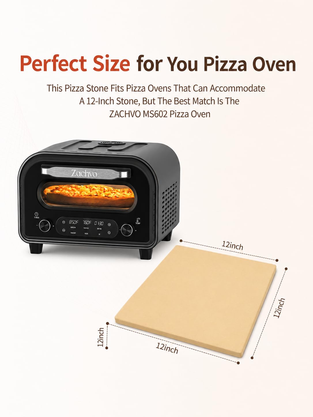 Pizzastein, 30,5 cm, robuster Cordierit-Backstein für den Innenbereich, Pizzaofen und Grill, Kochen Backstein, 450 °C, thermoschockbeständig für Brot, BBQ