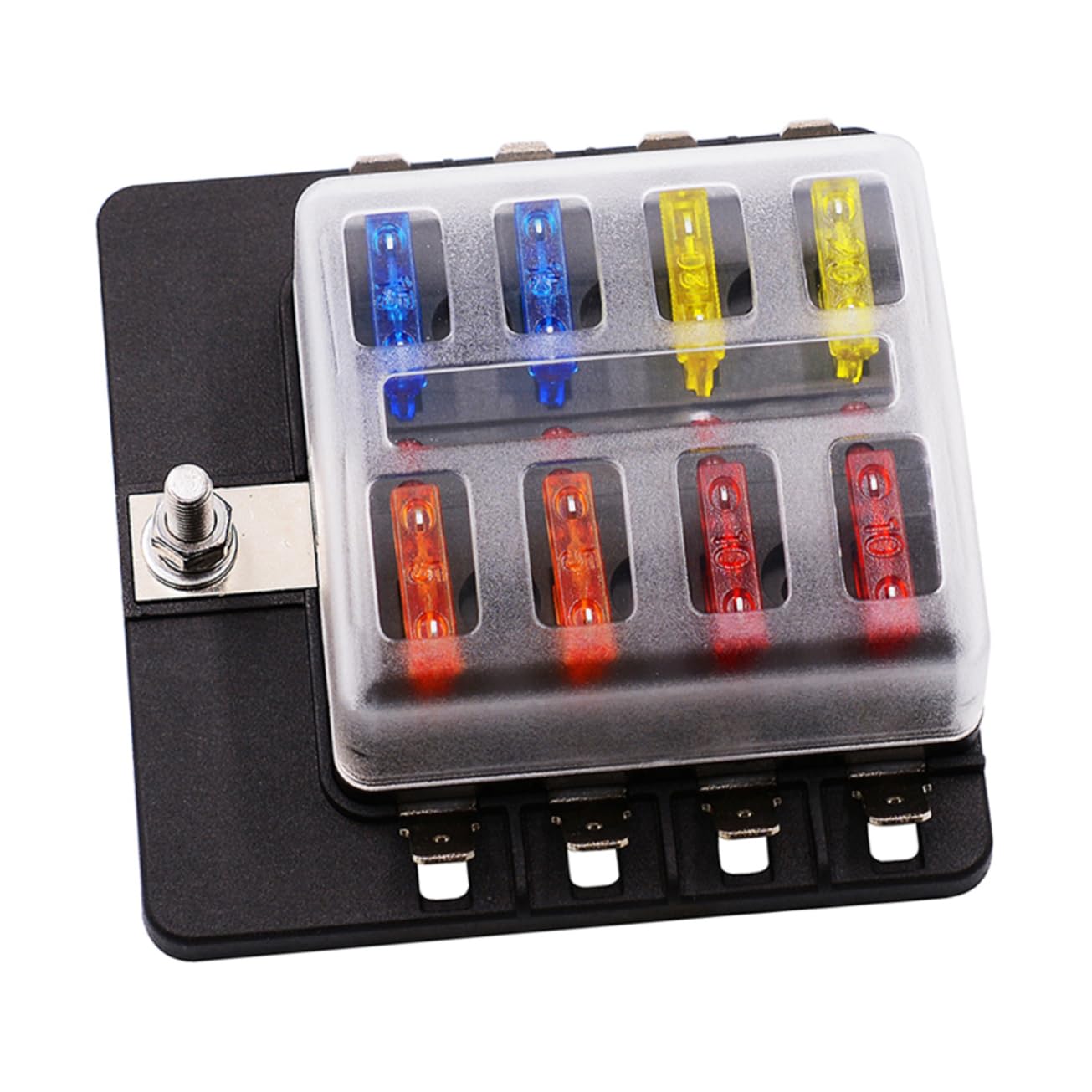 CALLARON 2 Stücke 1 8 Block Sicherung Modul Regler 12-30v 1 Eingang 8 Ausgang Auto Audio Anzeige Einfache Batterie Terminal Verteilung Block