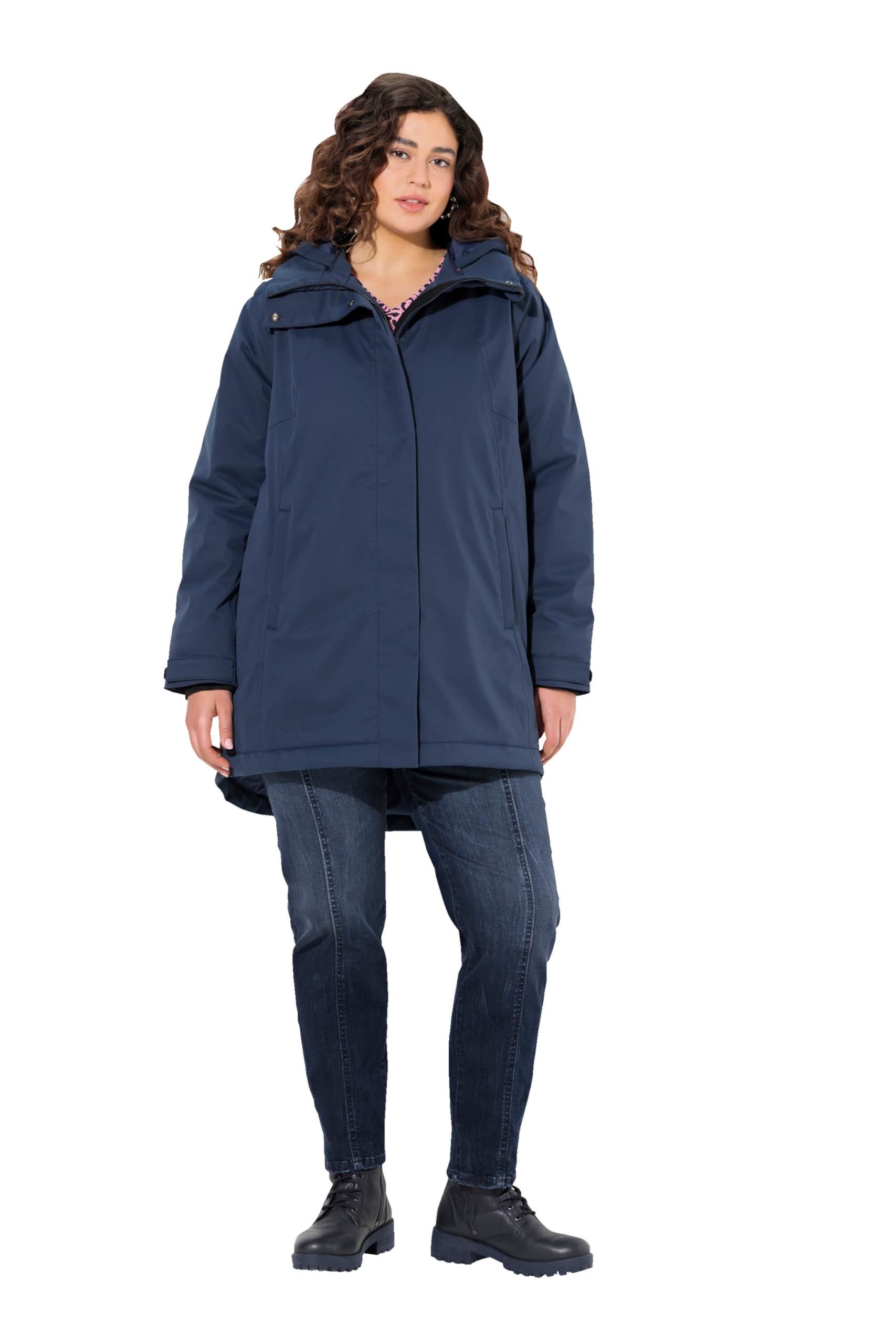 Ulla Popken Damen große Größen Übergrößen Plus Size HYPRAR Funktionsjacke, wasserdicht, Kapuze, recycelt 833360