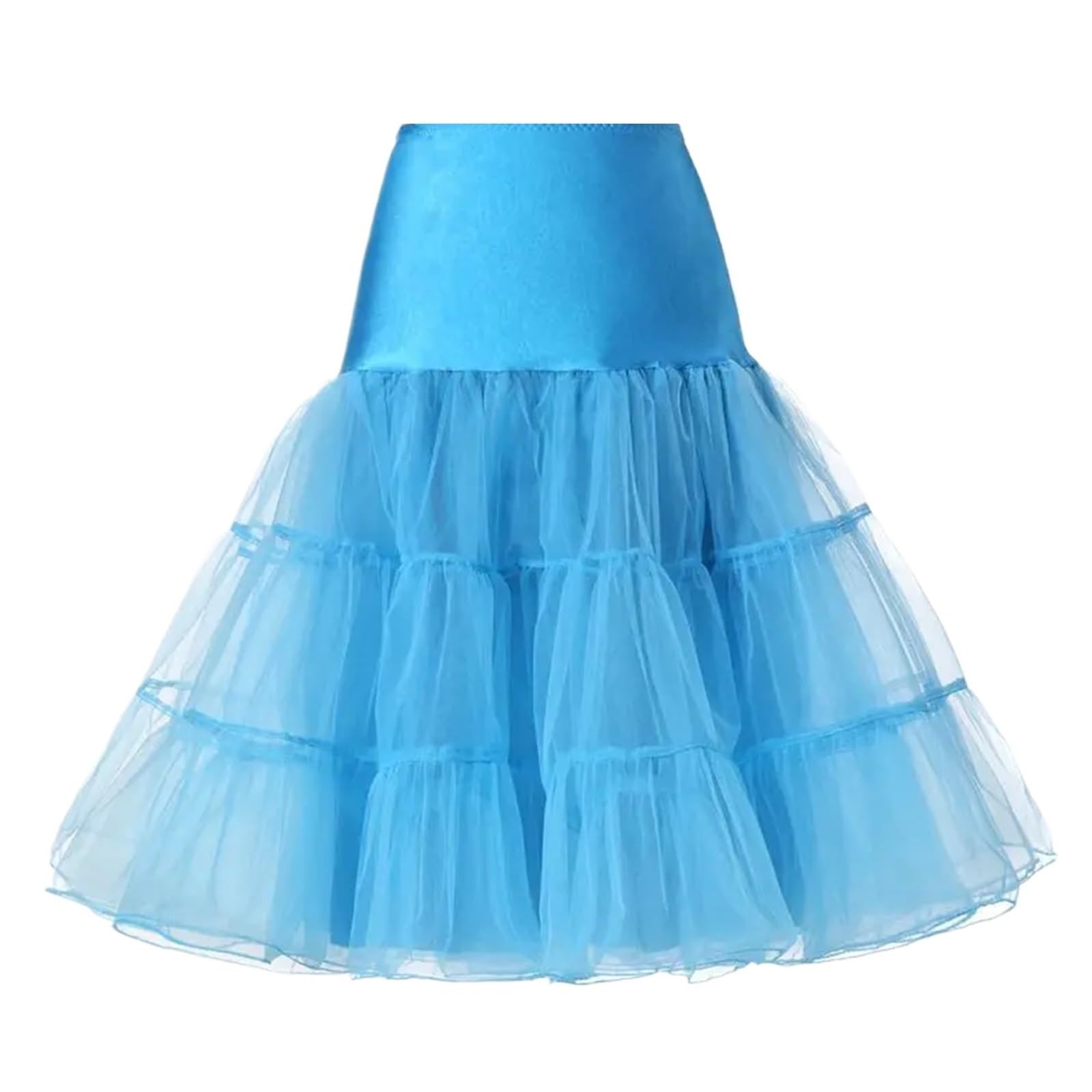 Sottogonna Sottoveste da sposa vintage, for cosplay, abito rockabilly, crinolina for donna, sottogonna, tutù Petticoat Donna(Sky Blue,L)