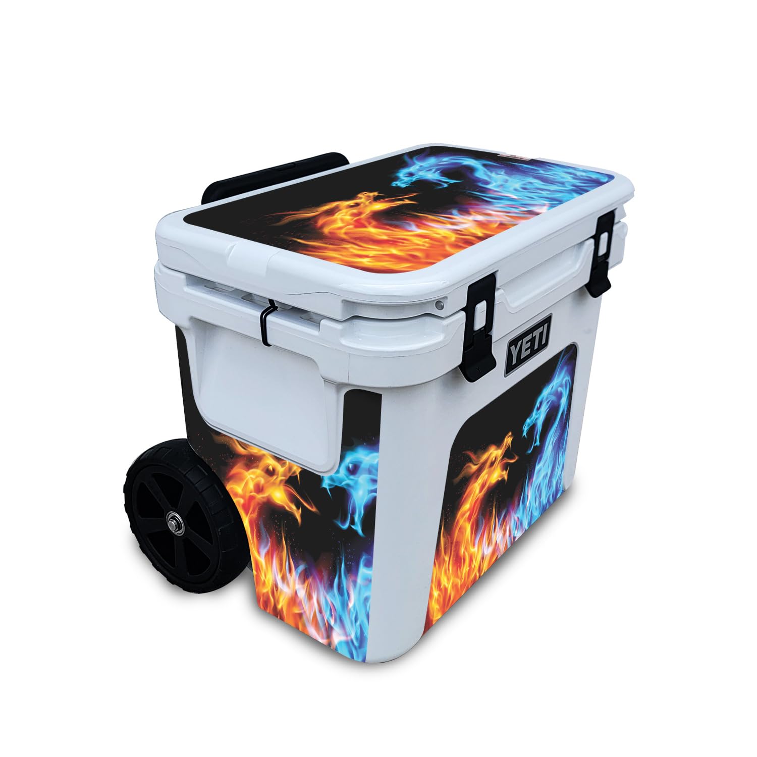 Skin Compatible with Yeti Roadie 32 Wheeled Cooler - Dueling Dragons - Premium 3M Vinyl Protective Wrap Decal Cover - Easy to Apply | Crafted in The USA by MightySkins
