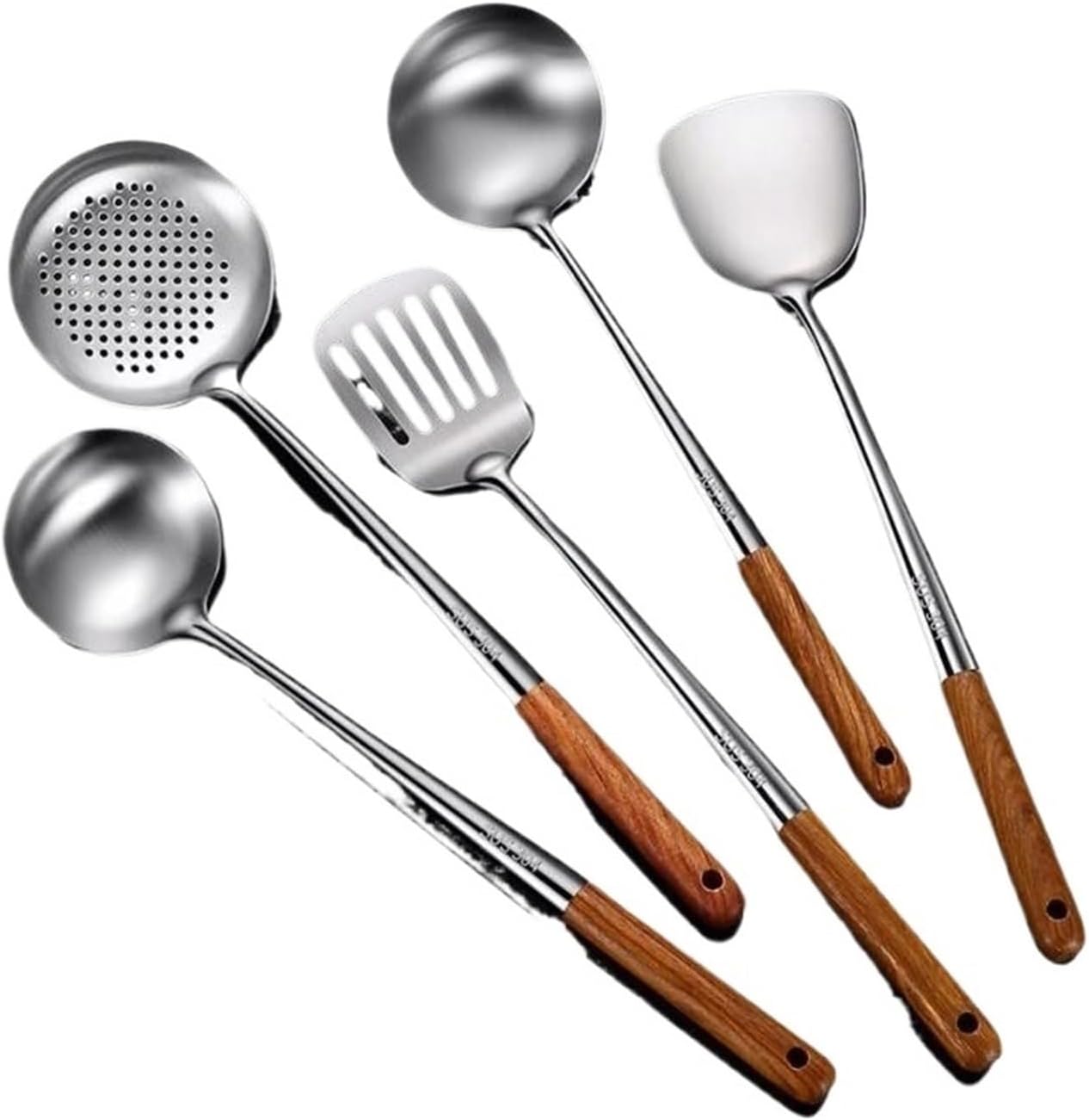 Kitchen Tools 5 Pieces Spoons for Cooking Spatulas Cooking Utensils Sets Stainless Steel Spatulas Spoons Cookware Dining
