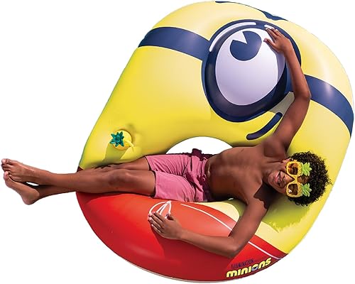 Miniatura 1 de BigMouth Giant Minions - Flotador inflable para piscina, flotador inflable de tubo de natación Mi villano favorito 4, mercancía de película de
