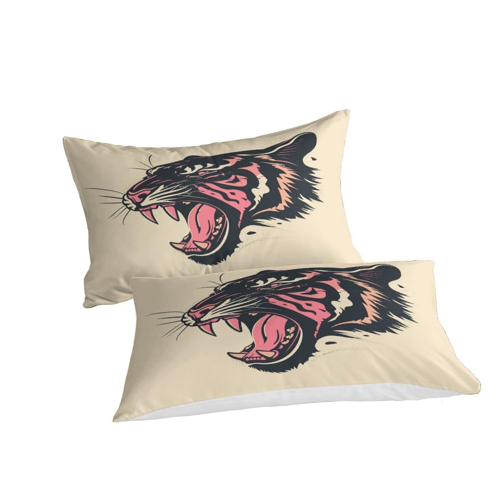 Stampato in 3D tigre Copertina Stampata Microfibra Disegnata Biancheria Da Letto Ipoallergenico Con 2 Federe,King（220x240cm）, Per Adolescenti E Adulti