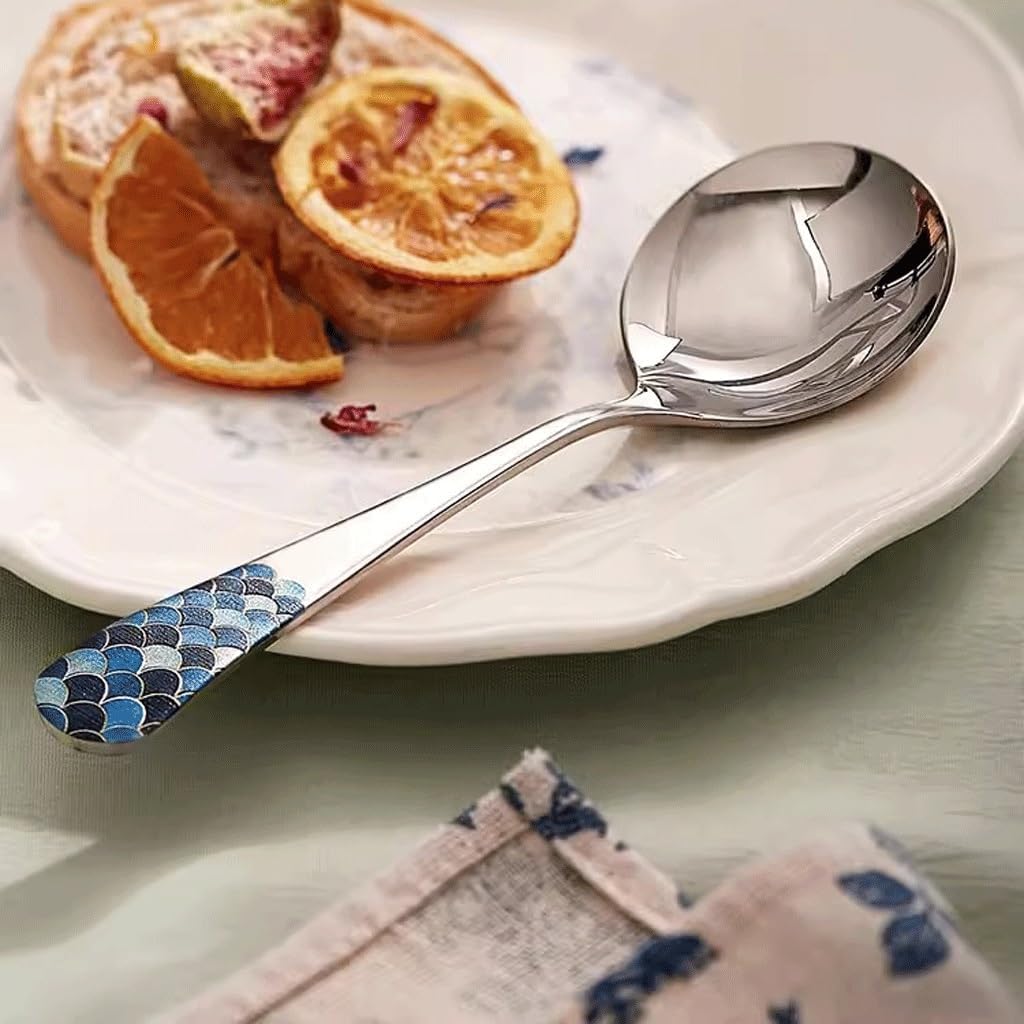 Spoons,Rice Spoons, Table Spoon Stainless Steel Spoon Dessert Spoon Household Round Spoon Kitchen Spoon Coffee Teaspoon Mixing Spoon Dinner Spoon Teaspoons(Pink)