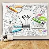 Lightbulb Ideas Tapestry Wall Hanging Ideas School Science Study Technology Engineer Wall Tapestry Wall Decor For Bedroom Living Room Outdoor Wall Art 50x60 Inch
