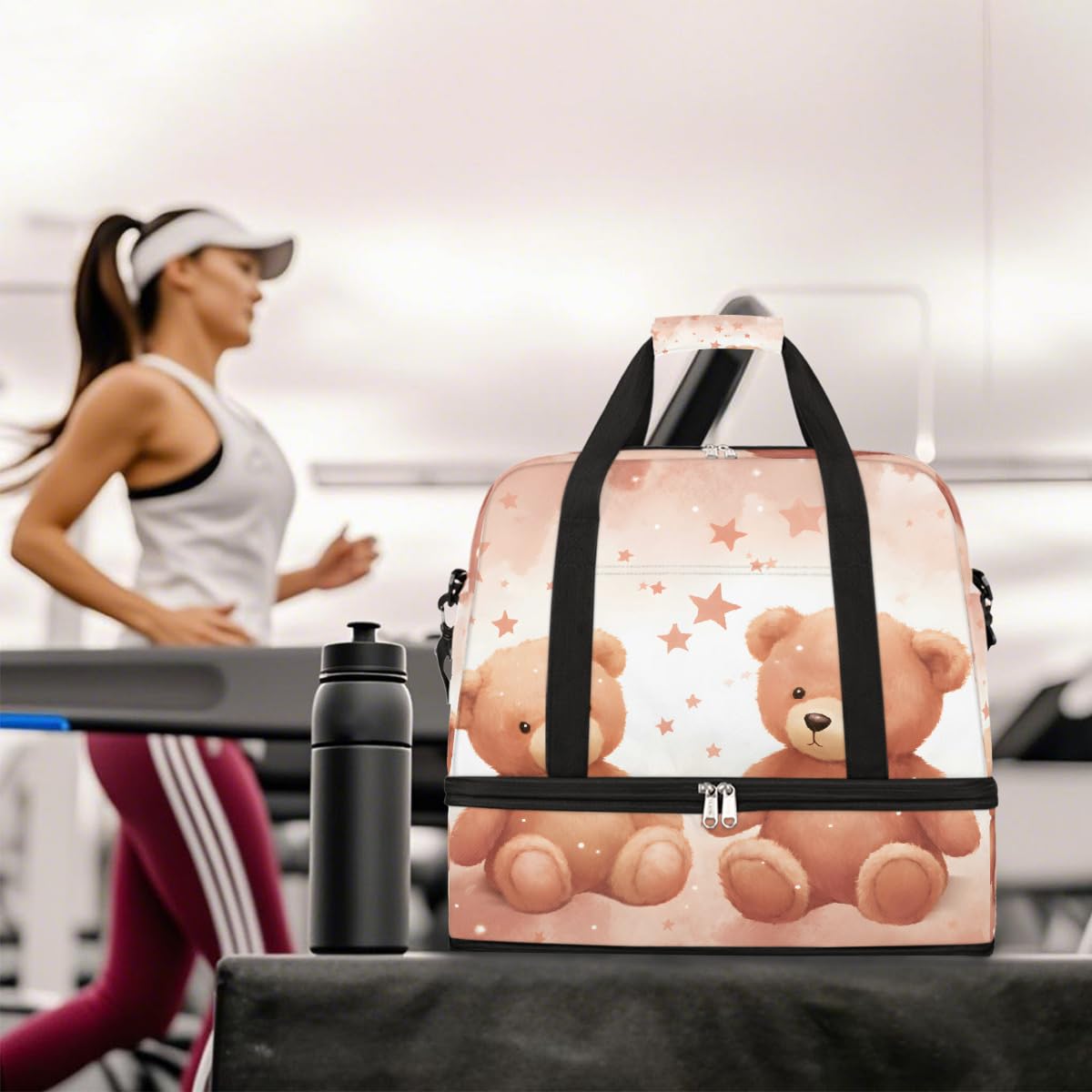 Borsone da viaggio pieghevole da viaggio con scomparto per scarpe, borsa da viaggio con scomparto per scarpe, borsa da weekend di grande capacità, borsa da viaggio per sport, viaggi notturni