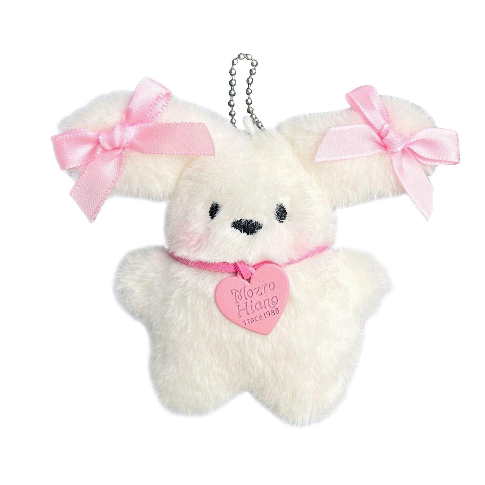 Buxuaaaa Cartoon Plush Dog Toy Keychain Pendant Sweet Bowknot Big Ear Puppy Dolls Bag Charm Ornament for Collector and Enthusiast Plush Dog Keychain Pendant