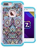 iPhone 7 Plus Case, Nuomaofly [Creative] Studded Rhinestone Crystal Bling Hybrid Armor Defender Dual Layer Protective Case Cover for Apple iPhone 7 Plus (Skull)
