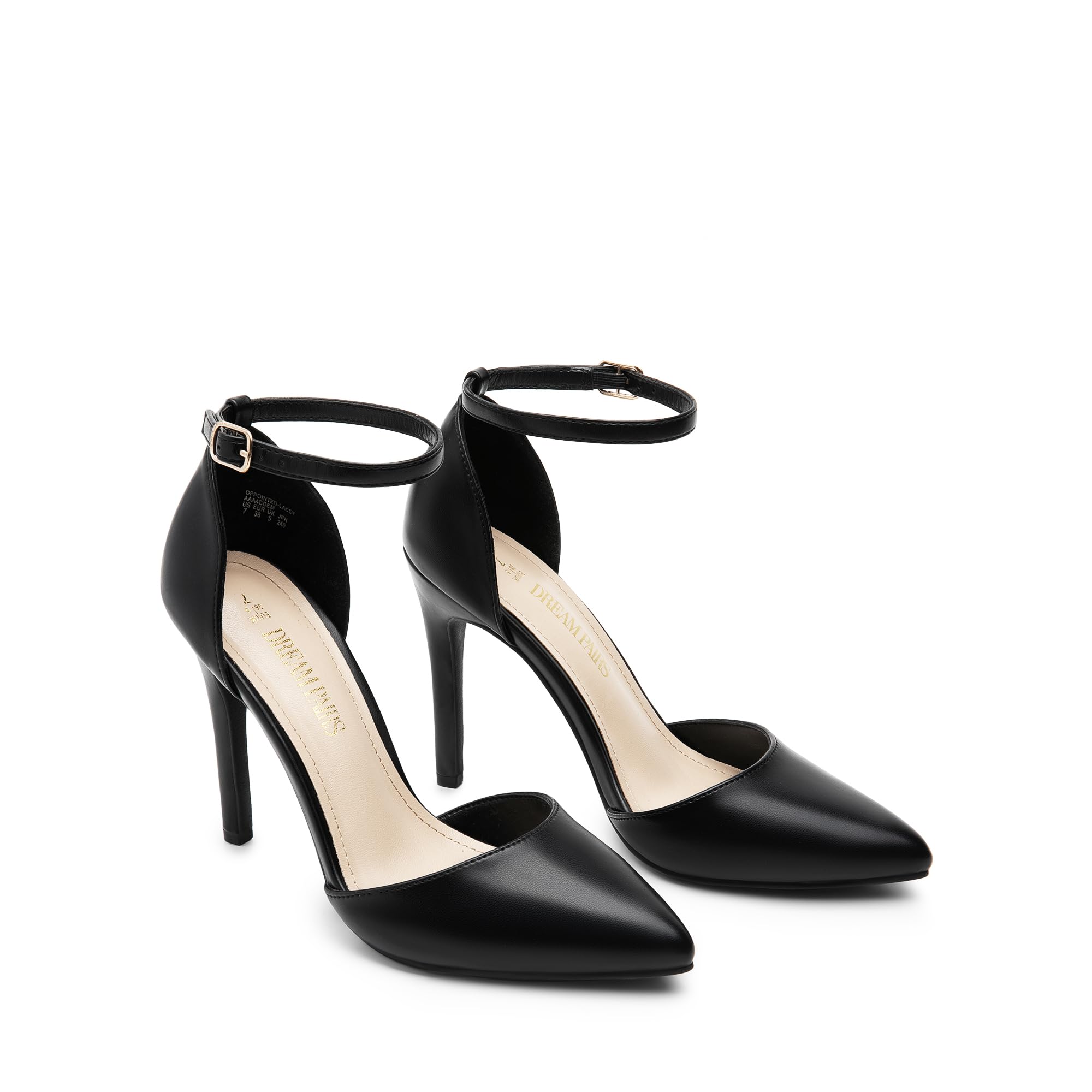 DREAM PAIRS Scarpe con Tacco a Spillo da Sposa, Punta Cinturino alla Caviglia Tacco Alto Scarpe per Festa