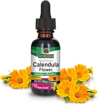 Natures Answer Calendula Flower with Organic Alcohol, 1-Fluid Ounce