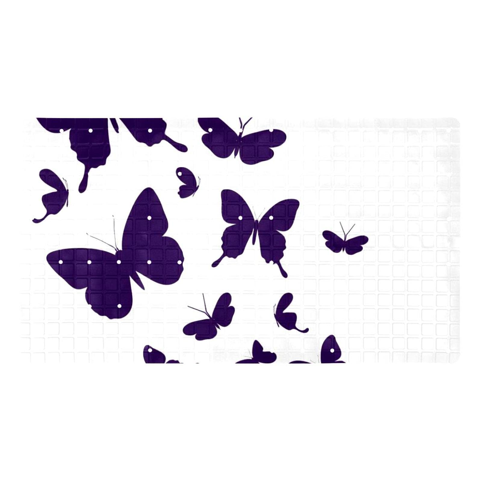 Alfombrillas de baño para bañera blancas antideslizantes de 15.7 x 27.9 pulgadas