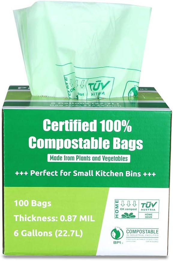 ProGreen 100 Compostable Bags 13 Gallon, 100 Count, Extra