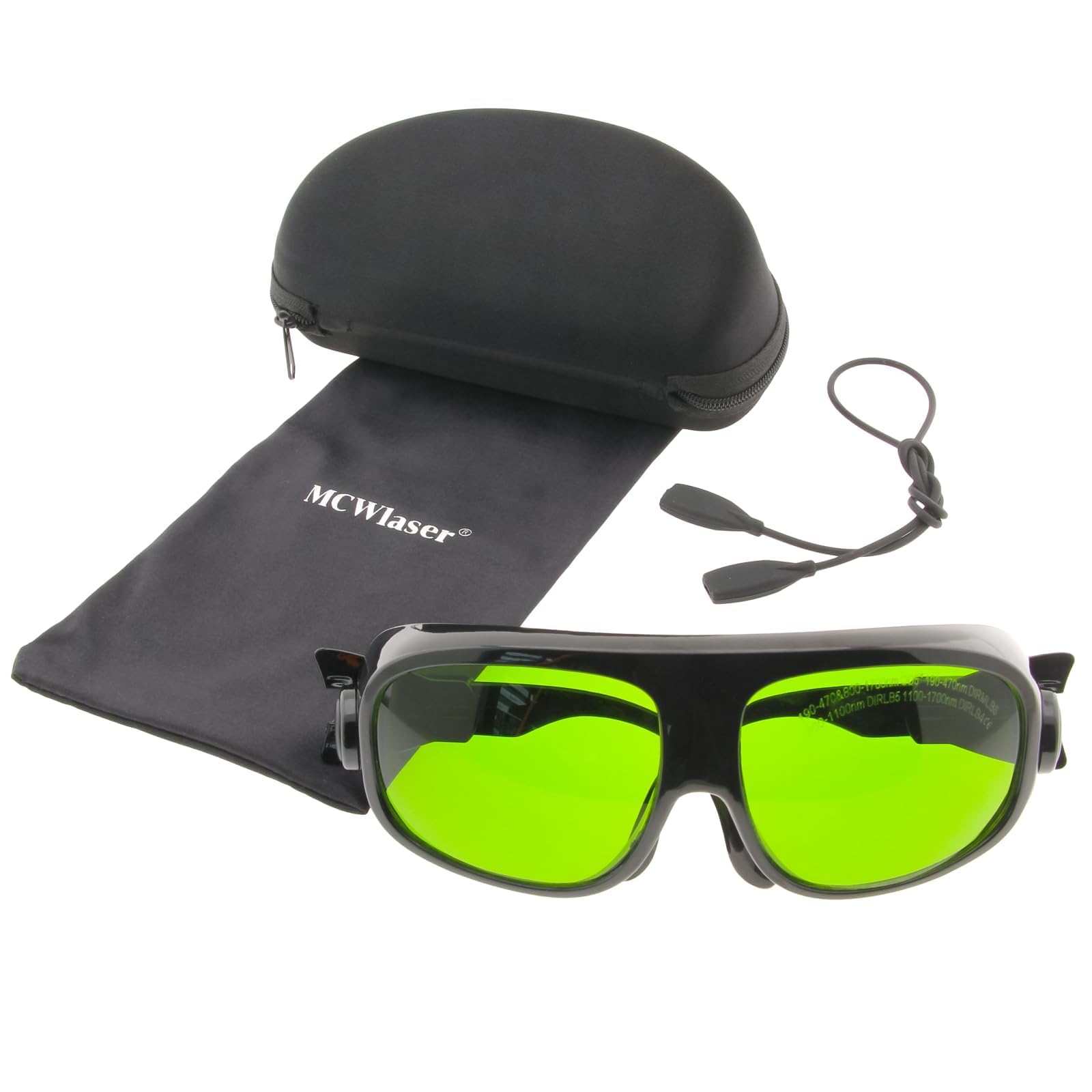 MCWlaser Laser Schutzbrille 1064nm 1080nm Brille CE OD5+ Laser Safety Goggles 190-470nm & 800-1700nm Für Fiber Laserreinigung Schweißen UV-Markierung Diode, ND:YAG Laser Absorption Type EP-8 Stil 11
