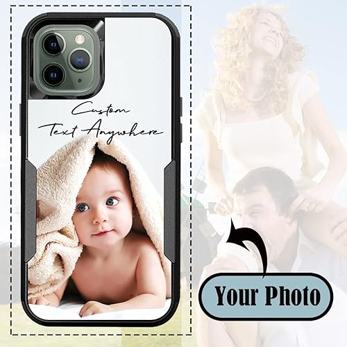 Vista 283 de Funda de fotos personalizada para Apple iPhone 11 Pro Max, patrón de collage a cuadros, personalizado para hacer imágenes en gruesa 3 híbrida Rosa